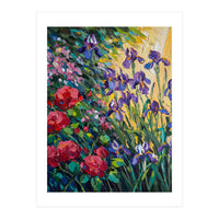 Expressive Heavy Impasto Floral Oil Painting  (Print Only)