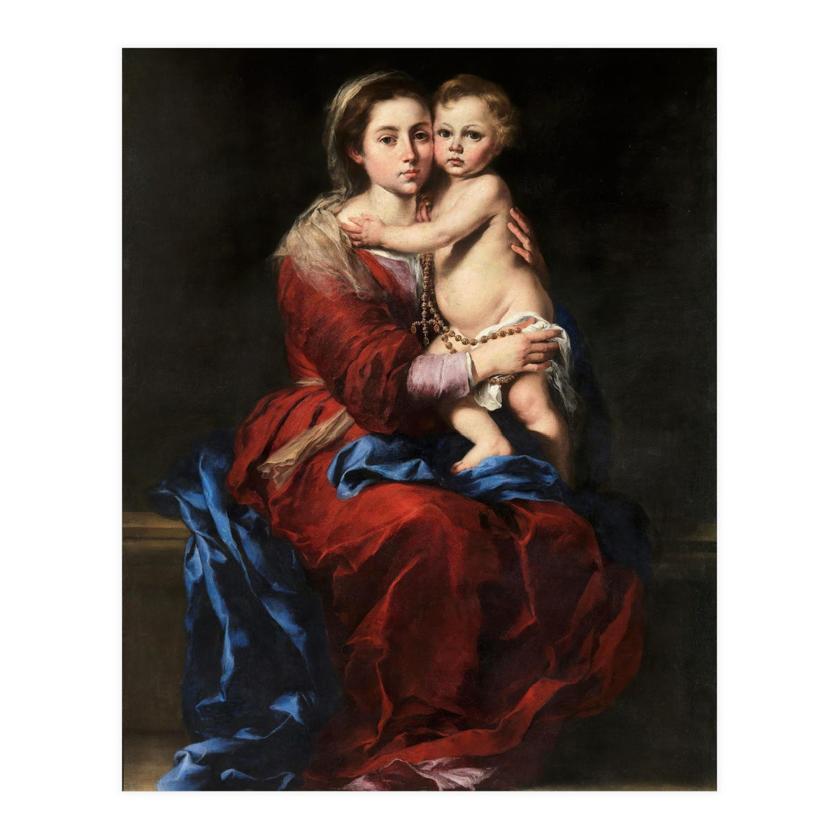 Bartolomé Esteban Murillo / 'Our Lady of the Rosary', 1650-1655, Spanish School, Oil on canvas. (Print Only)