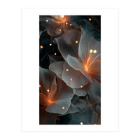 Ethereal Glowing Flora: Abstract Translucent Petals (Print Only)