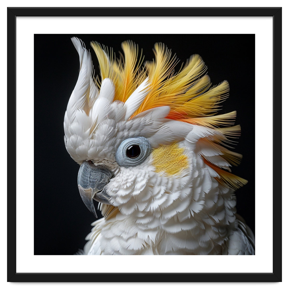 Close Up Cockatoo Portrait Yellow Crested Bird
