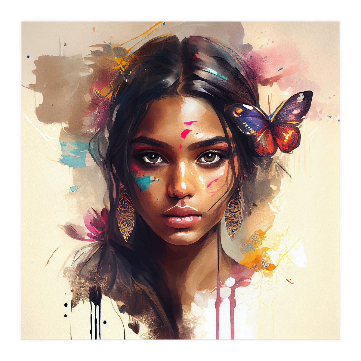 Watercolor Hindu Woman #1 (Print Only)