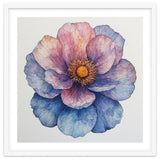 Ethereal Bloom: Watercolor Petals in Indigo and Rose thumbnail