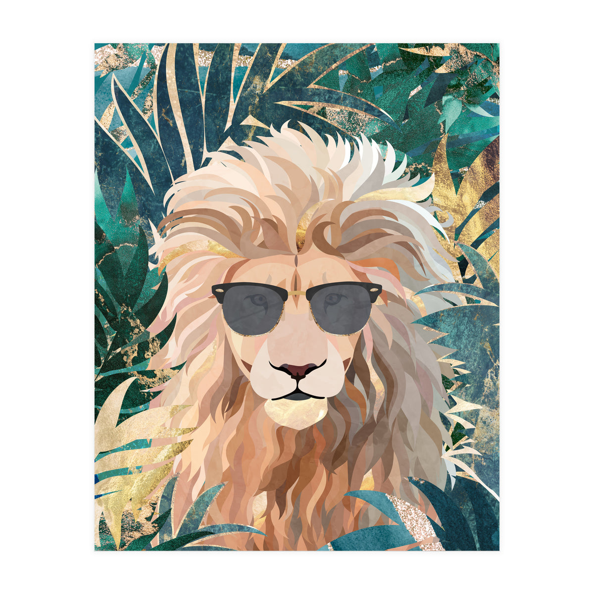 Lion Jungle wearing sunglasses (Print Only)