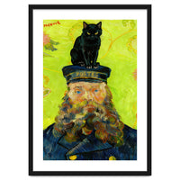 Black Cat on the Postman’s Hat, Van Gogh Inspired Painting