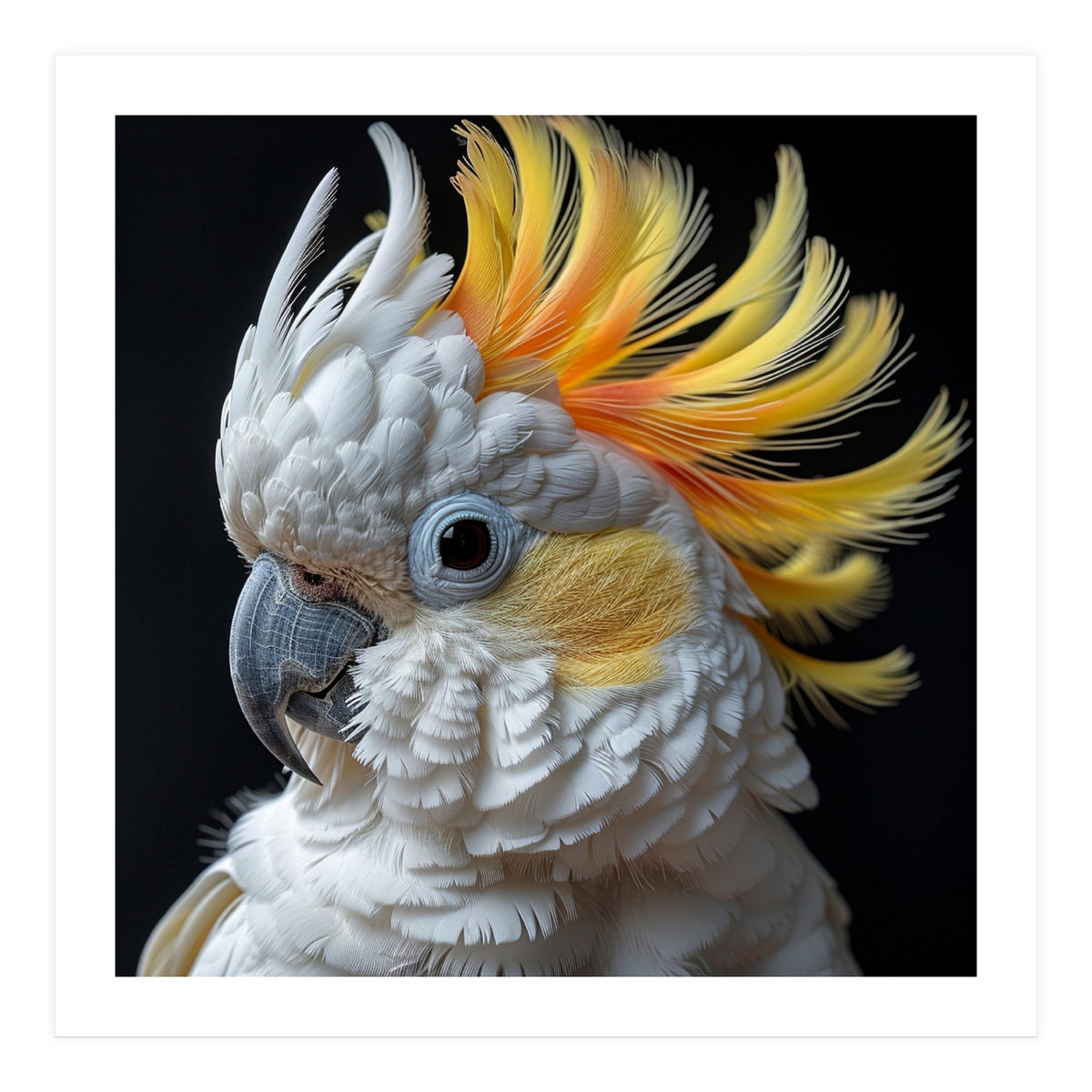 White Cockatoo With Yellow Crest Portrait (Print Only)