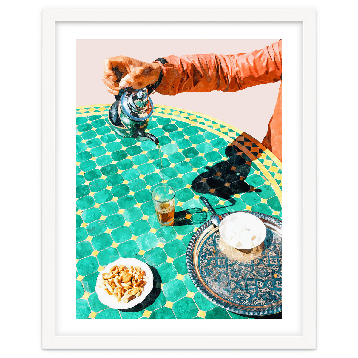 Chai, India Culture & People Painting, Exotic Travel Places Tea Bohemian Colorful Morocco Turkish