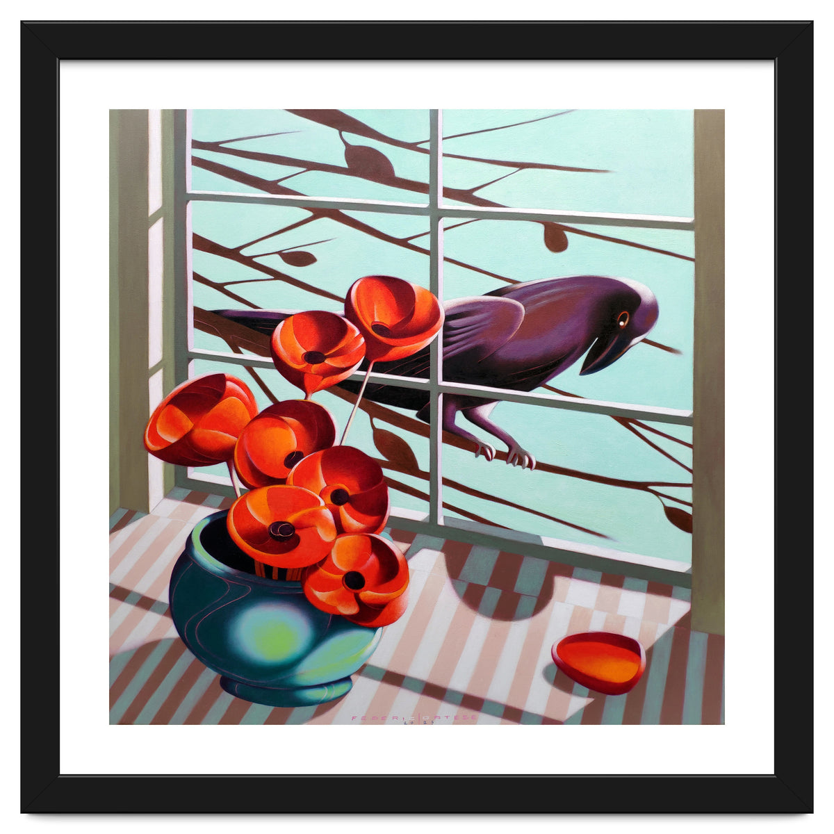 A crow outside the window