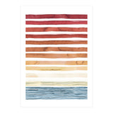 Watercolour Sunset Stripes Orange (Print Only) thumbnail