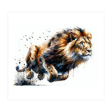 Dynamic Lion In Motion (Print Only) thumbnail