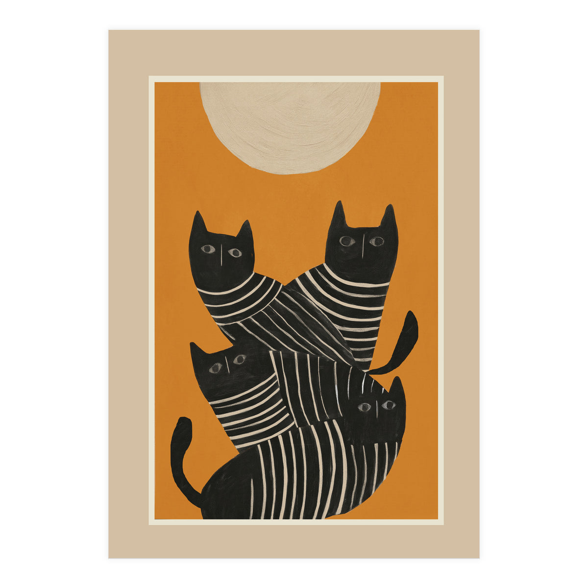 Abstract Black Cats (Print Only)