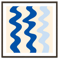 Squiggly Lines - blue and cream