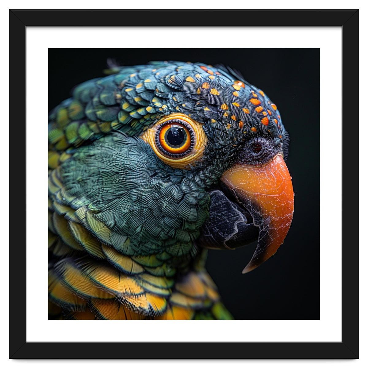 Close Up Of A Colorful Parrot's Face
