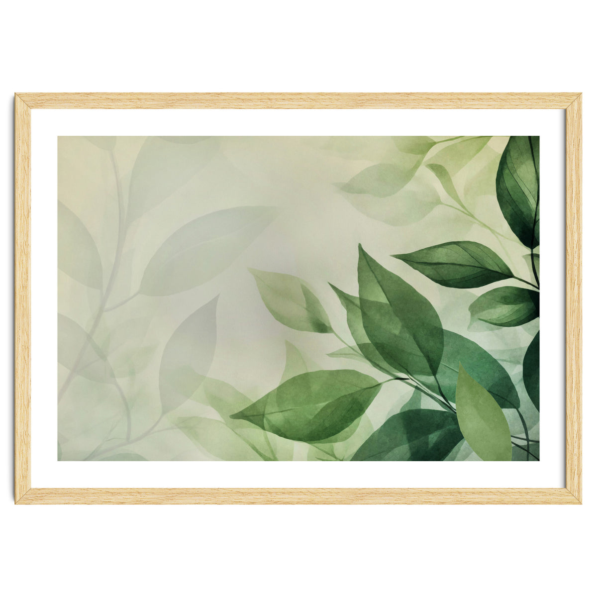 Botanical Serenity Green Leaves