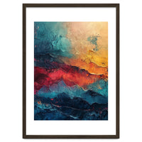 Abstract Textured Mountain Landscape