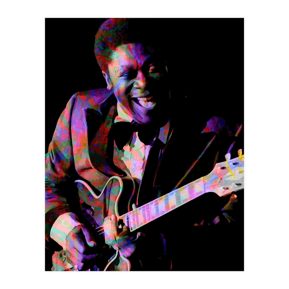 BB King. King Blues Guitarist. Blues Musician Legend Colorful (Print Only)