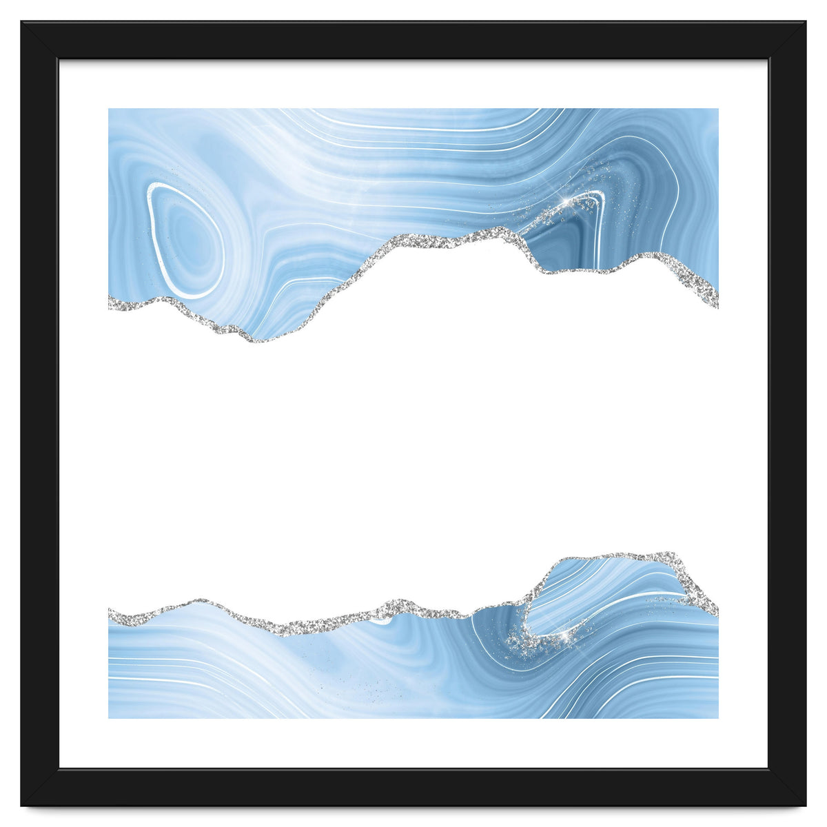 Blue & Silver Agate Glitter Texture 08