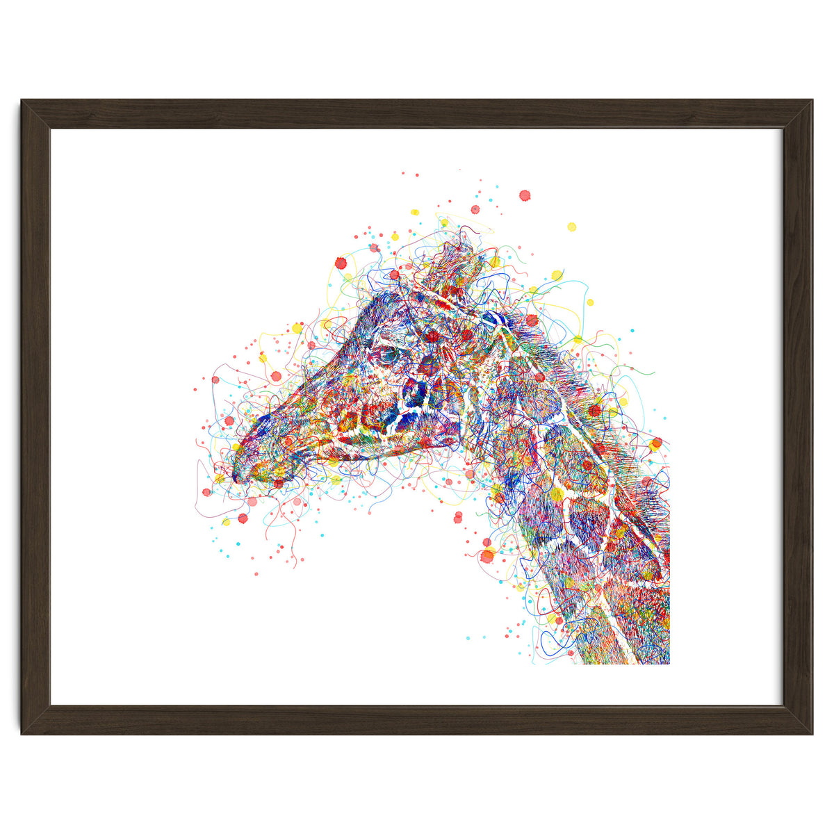 giraffe watercolor lines