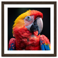 Scarlet Macaw Parrot Headshot Vibrant Colors