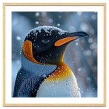 King Penguin Close Up In Snowy Environment thumbnail