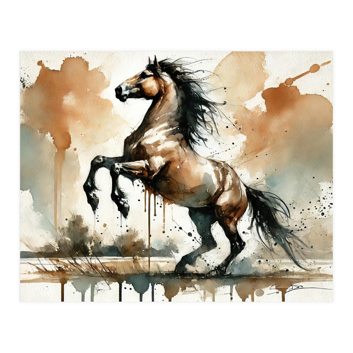 Fiery Horse Elegance (Print Only)