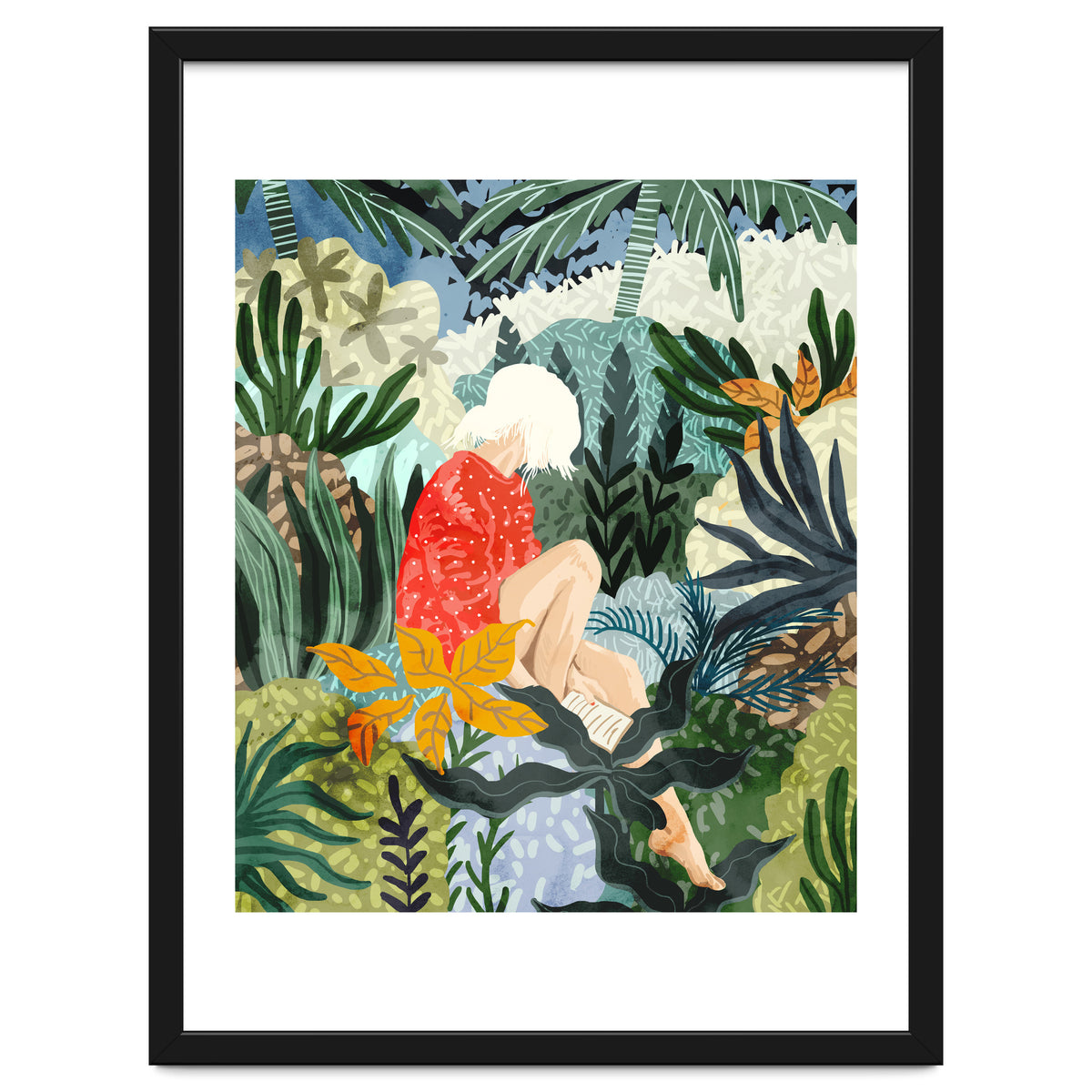 The Distracted Reader | Mindfulness Solo Travel | Bohemian Jungle Botanical Mood | Nature Book Lady