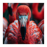 Close Up Flamingo Head With Bright Red Feathers (Print Only) thumbnail