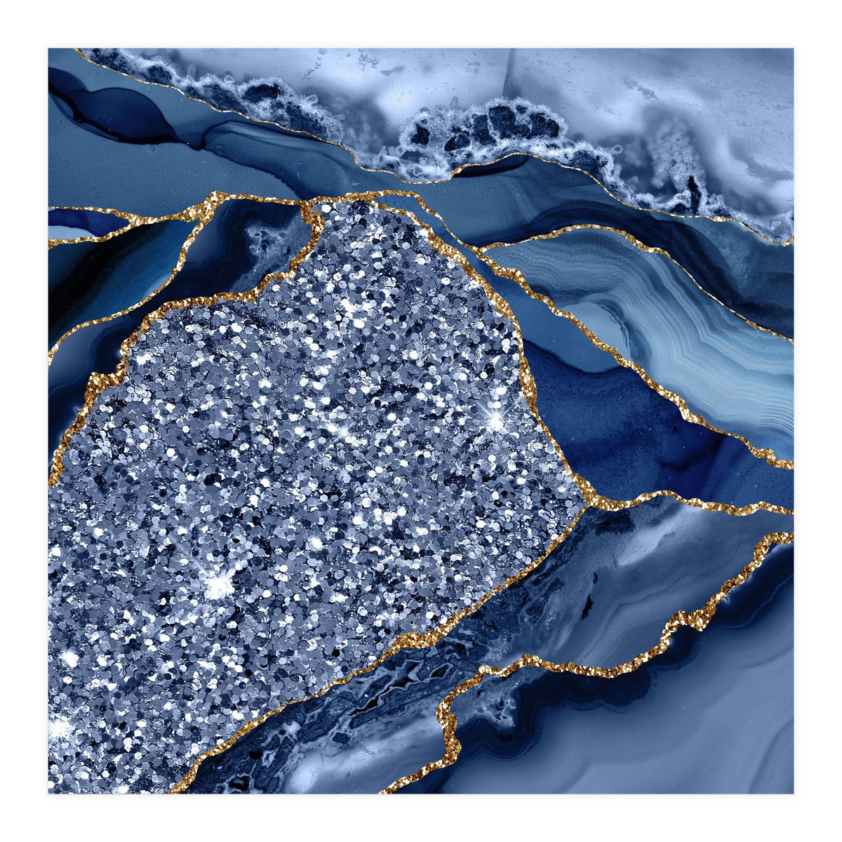 Agate Glitter Ocean Texture 08 (Print Only)