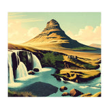 Vintage Iceland, Kirkjufell Mountain Poster (Print Only) thumbnail