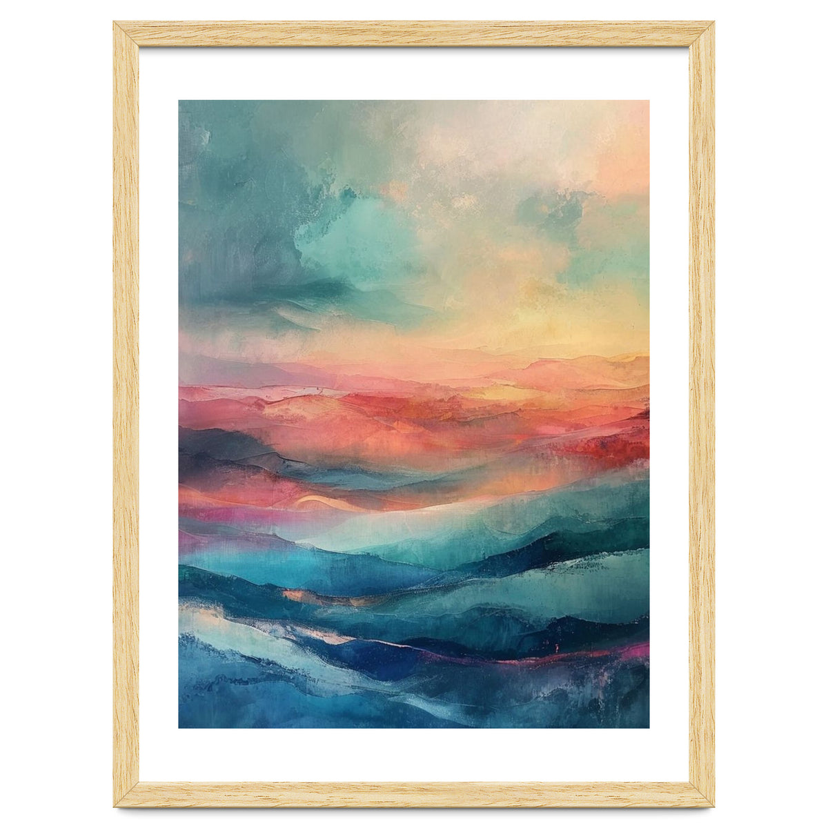 Ethereal Abstract Mountain Mist Painting