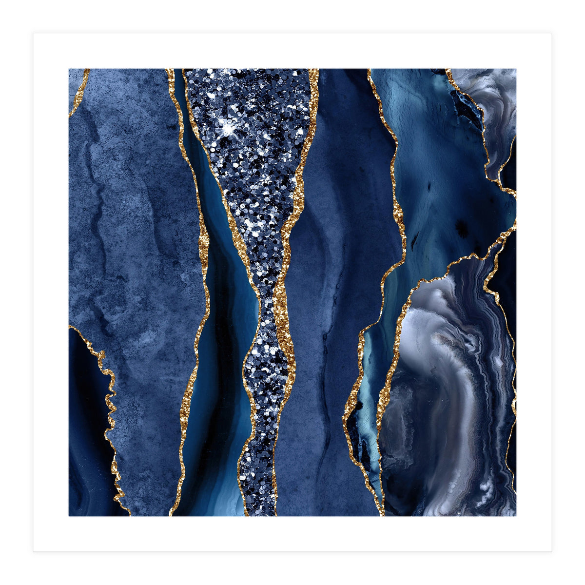 Agate Glitter Ocean Texture 06  (Print Only)