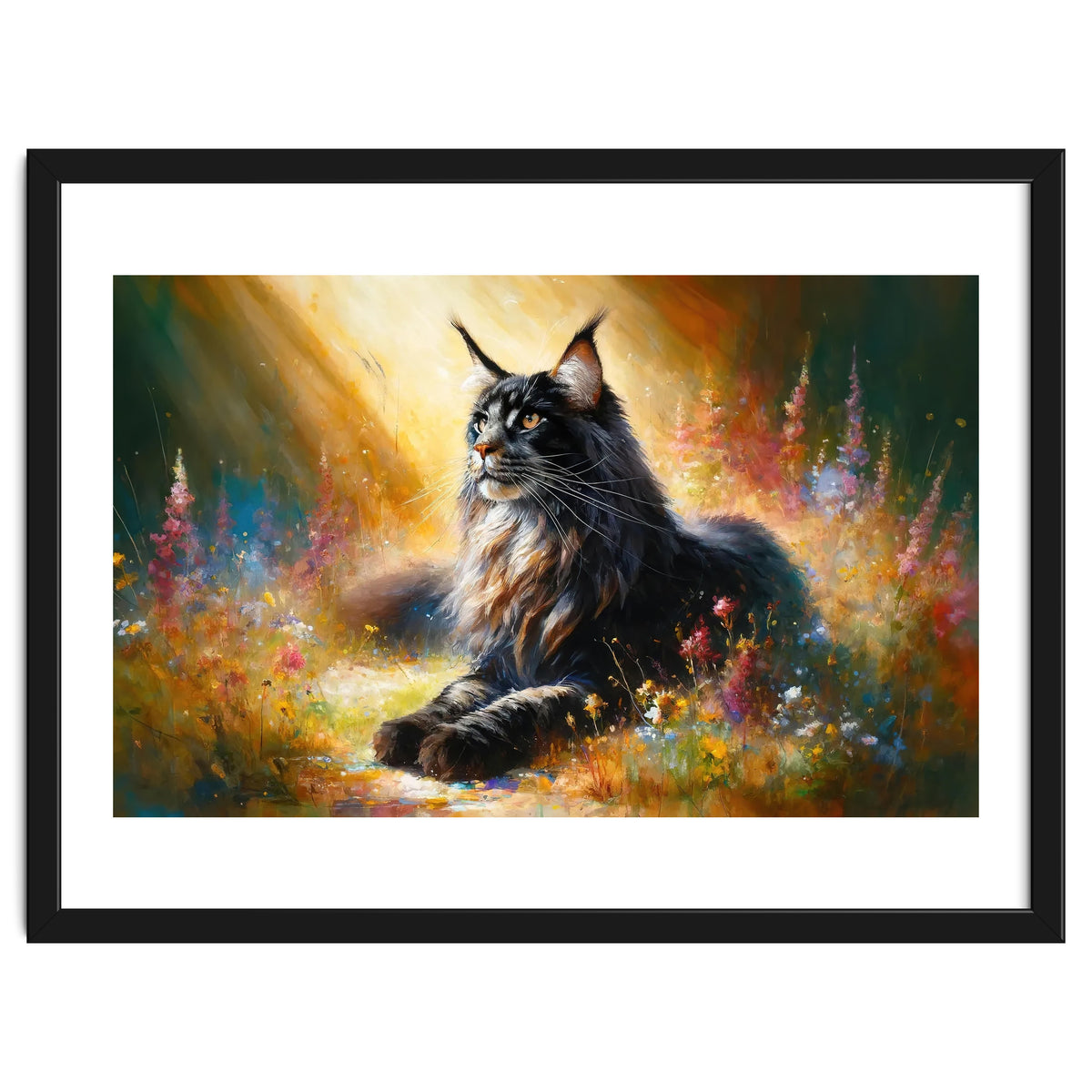 Majestic Lynx In Blooming Meadow