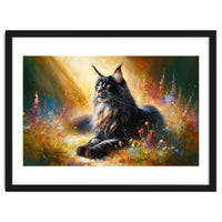 Majestic Lynx In Blooming Meadow