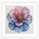 Ethereal Bloom: Watercolor Petals in Indigo and Rose thumbnail