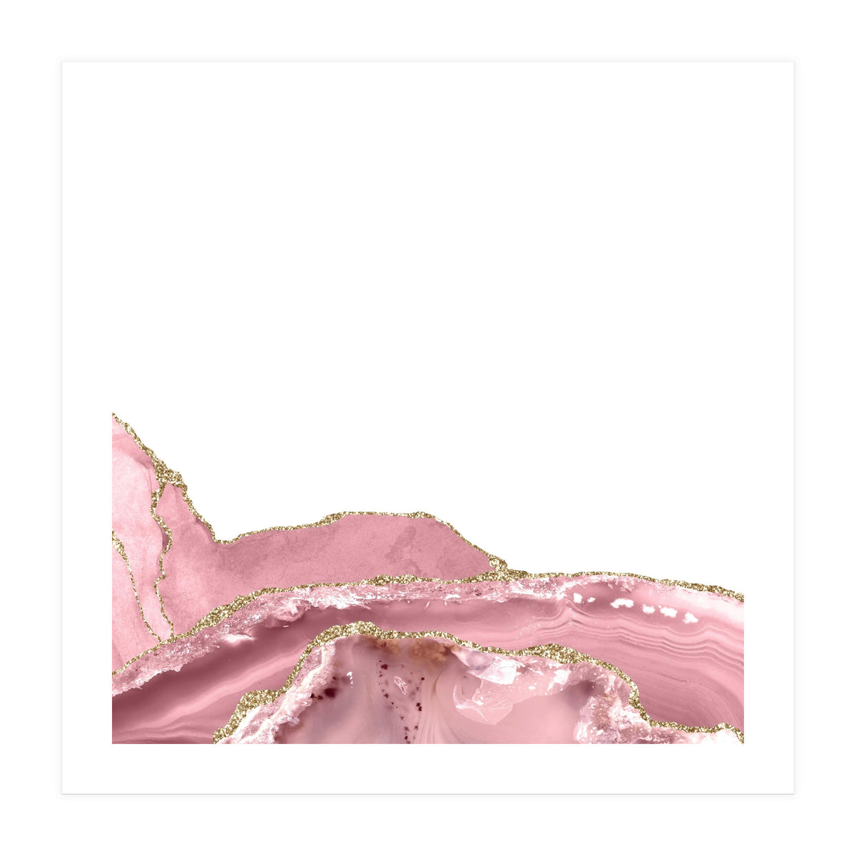 Blush & Gold Agate Texture 08  (Print Only)