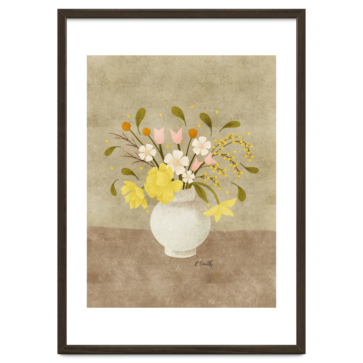 Spring Vase Of Tulips