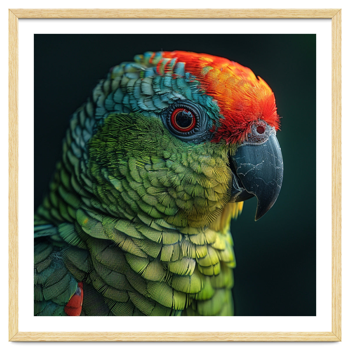 Close Up Colorful Parrot Bird Feather