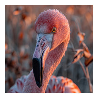 Close Up Of A Pink Flamingo Head In Sunlight (Print Only)