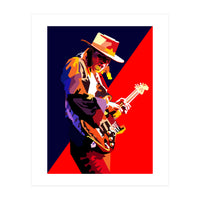 Stevie Ray Vaughan Rock Blues Guitarst Pop Art WPAP (Print Only)