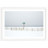 Fake palm tree in the winter snow beach thumbnail