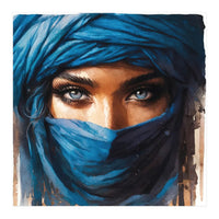 Blue Eyes Tuareg Woman Portrait (Print Only)