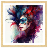 Turquoise Feathered Carnival Mask Portrait thumbnail