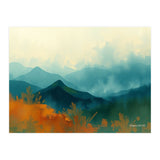 Long Title Misty Blue Mountain Range Landscape (Print Only) thumbnail