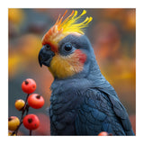Cockatoo Parrot With Orange Crest And Berries (Print Only) thumbnail