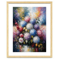 Vibrant Summer Hydrangea Bouquet Heavy Impasto Oil Painting