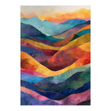 Jewel-Toned Abstract Mountain Landscape Wall Art (Print Only) thumbnail