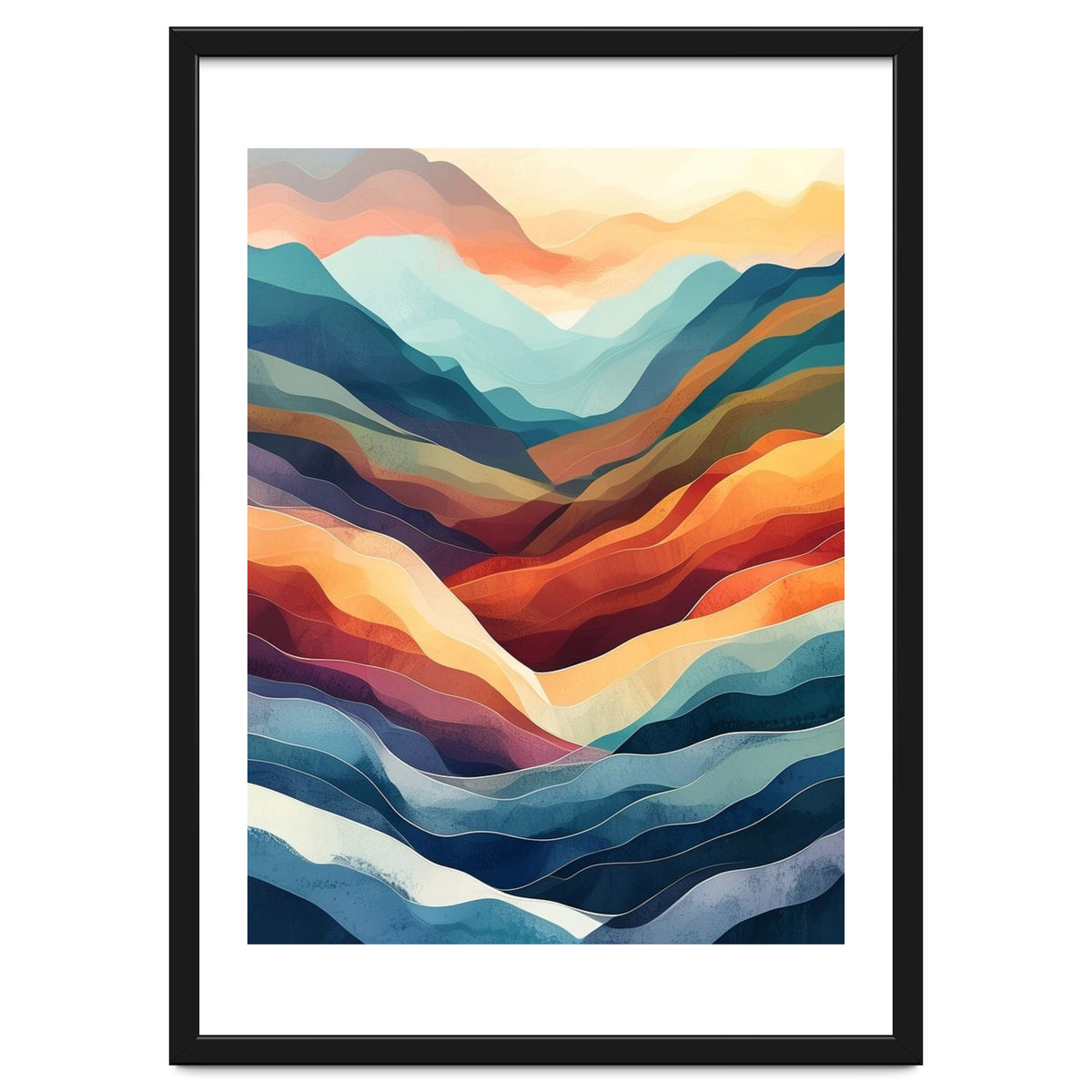 Abstract Ethereal Mountain Landscape