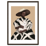Woman In Stripes Holding A White Rabbit thumbnail