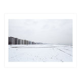 Traces of driving a car on a snowy coast (Print Only) thumbnail