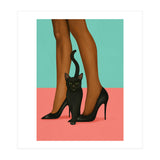 Woman In Heels With Black Cat (Print Only) thumbnail