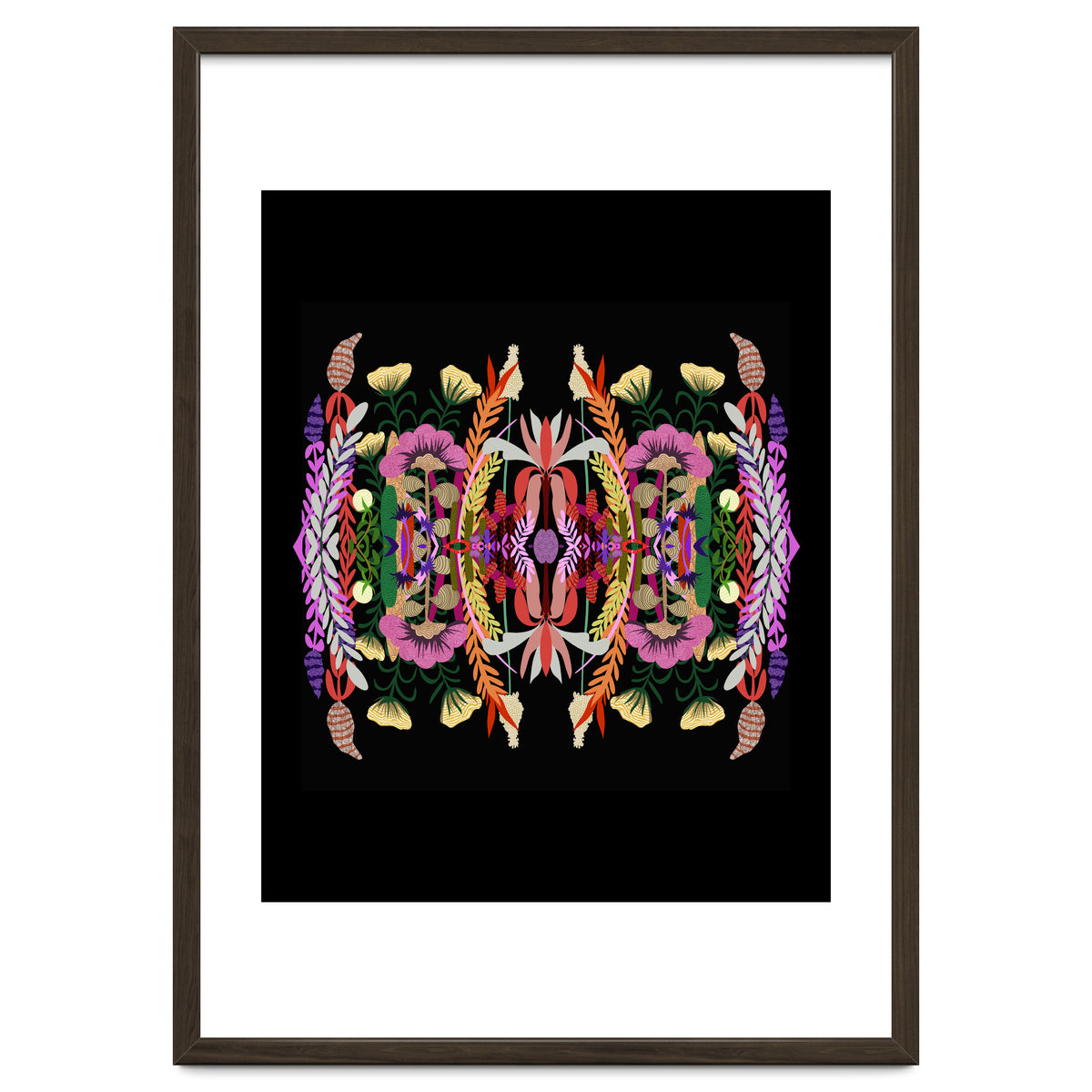 The Butterfly Effect Series 01, Paint Blot Mirror Colorful, Symmetrical Graphic, Eclectic Mandala